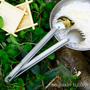 Ultralight återanvändbar utomhusutrustning långt handtag titan spork